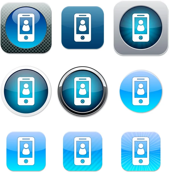 Persoon blauwe app pictogrammen. — Stockvector