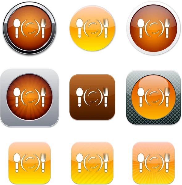 Diner oranje app pictogrammen. — Stockvector