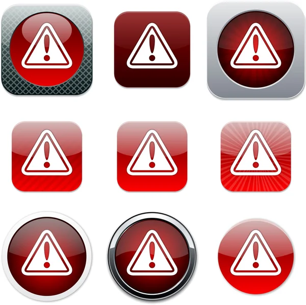 Ausrufezeichen rote App-Symbole. — Stockvektor