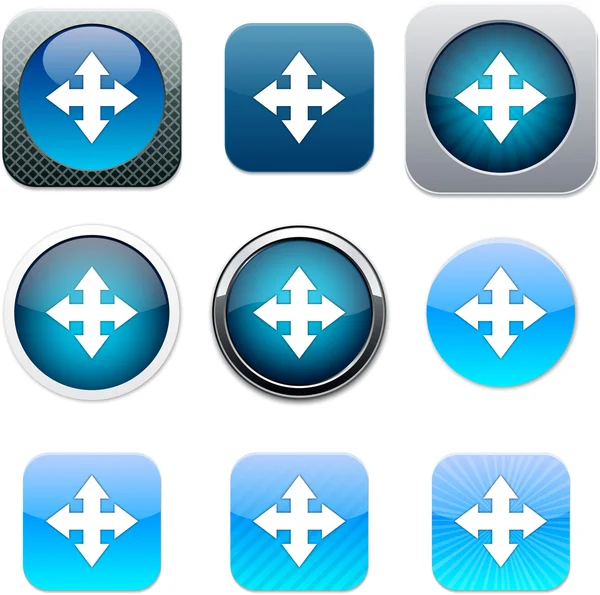 Karte blaue App-Symbole. — Stockvektor