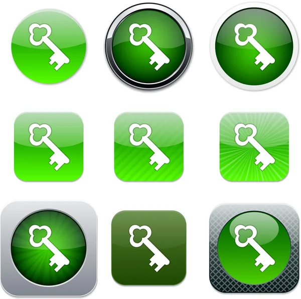 Icônes clés de l'application verte . — Image vectorielle