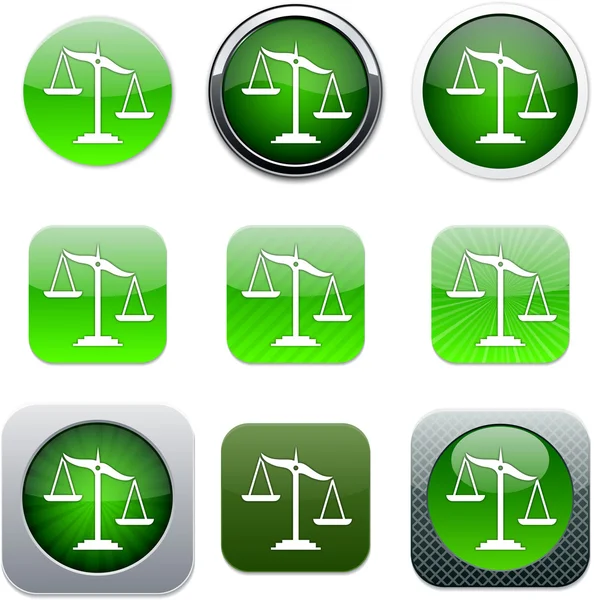 Balance icônes application verte . — Image vectorielle