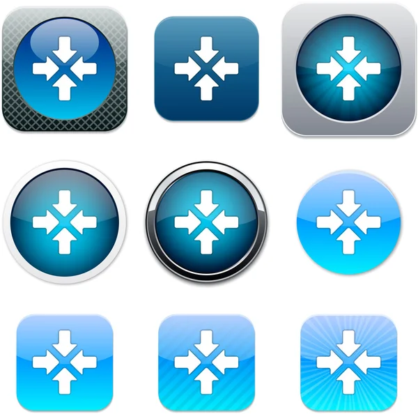 Klik hier blauwe app pictogrammen. — Stockvector