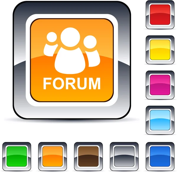 Forum square button. — Stock Vector