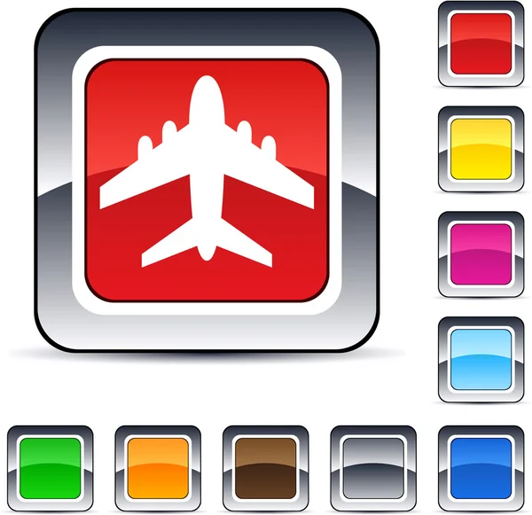 stock vector Aircraft square button.