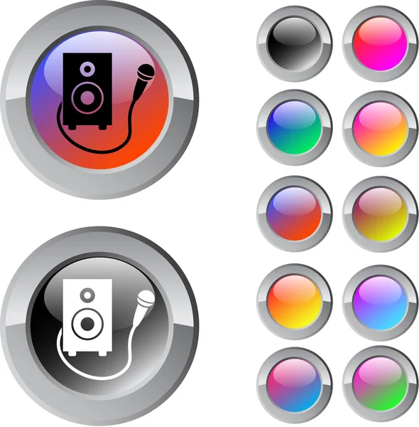Karaoke multicolor round button. — Stock Vector