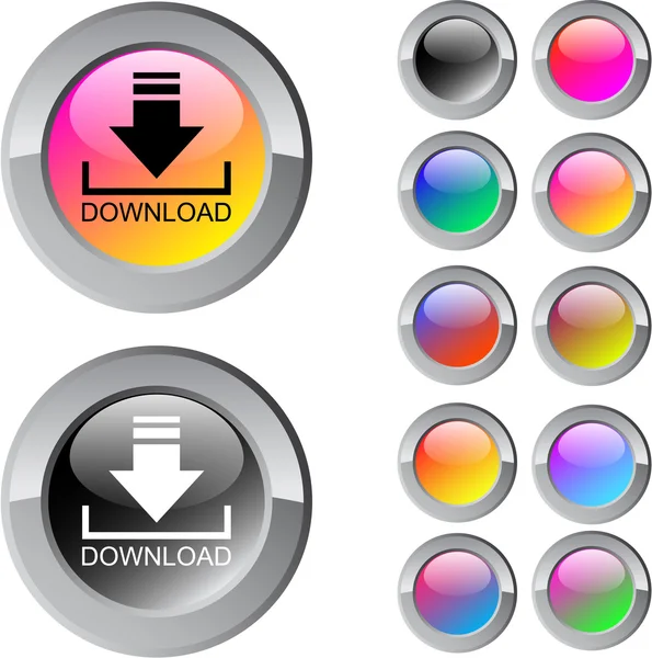 Multicolor Round Button herunterladen. — Stockvektor