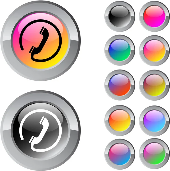 Appelez bouton rond multicolore . — Image vectorielle