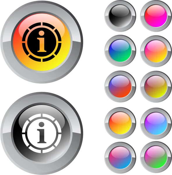 Información botón redondo multicolor . — Archivo Imágenes Vectoriales