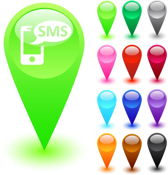 SMS button. — Stockvector