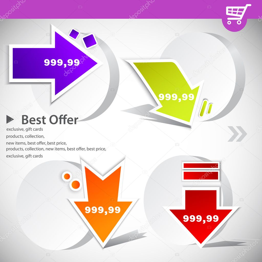 Web banners with product prices