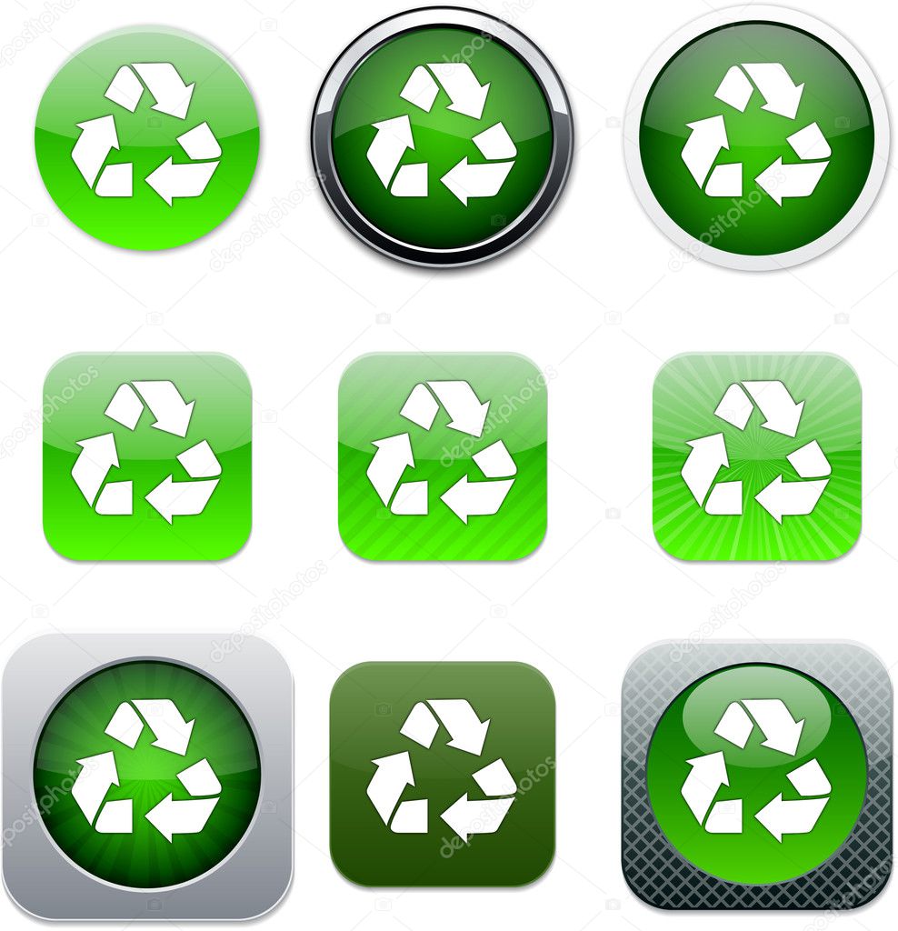 Recycling green app icons.