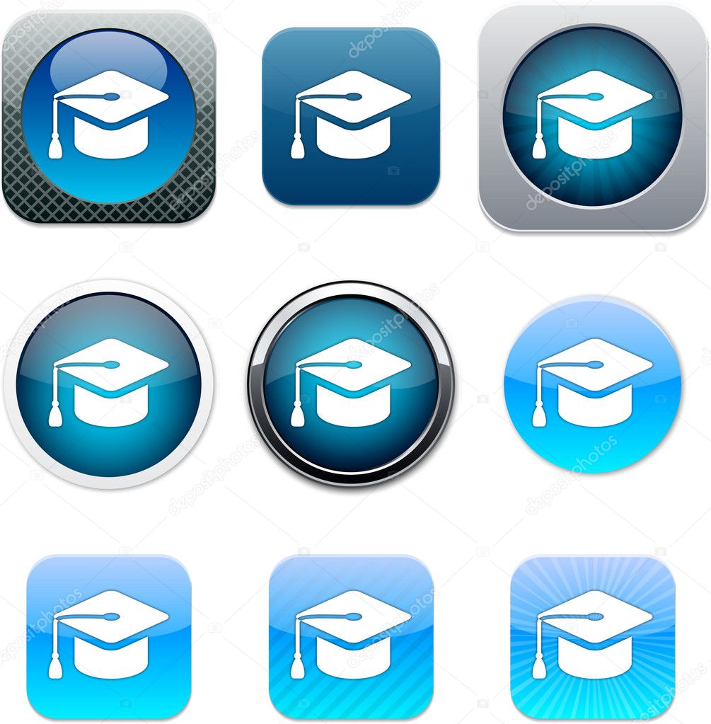 Graduation blue app icons.