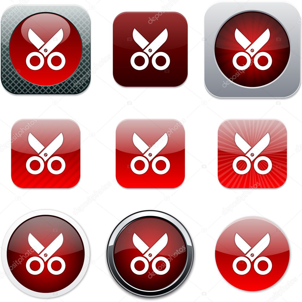 Scissors red app icons.
