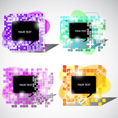 Abstract vector bubbles for speech clipart