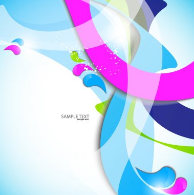 Vector colorful abstract background. Curves lines