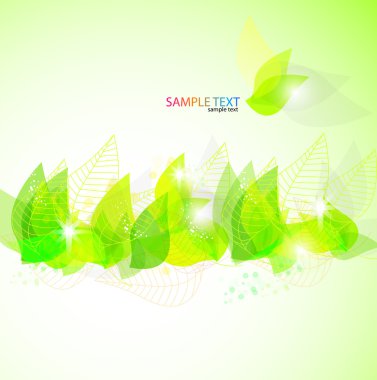 Abstract green leaves background. Nature background clipart