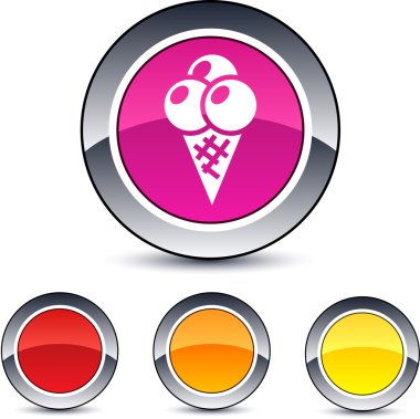 Icecream round button. clipart