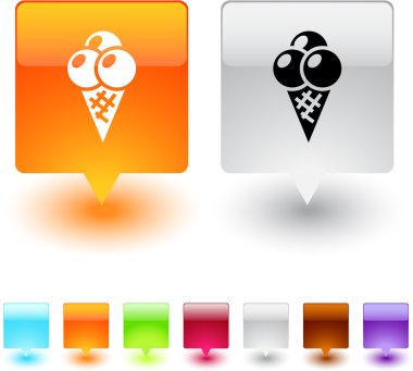 Icecream square button. clipart