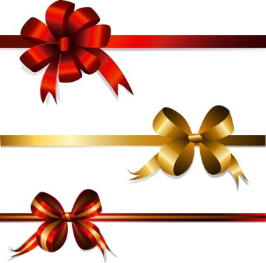 Set of gift bows clipart