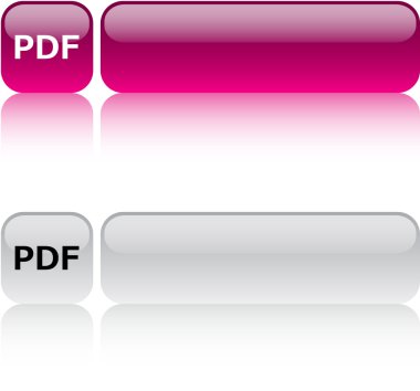 PDF square button. clipart