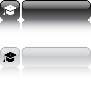 Graduation square button. clipart