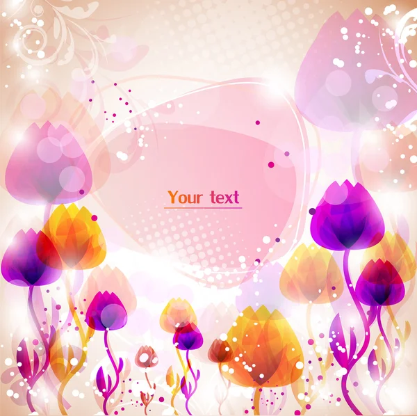 Vícebarevná květina pozadí s prostorem pro text — Stockový vektor
