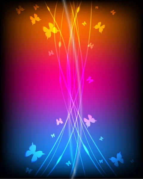 Luminous background with butterfly — Stock Vector