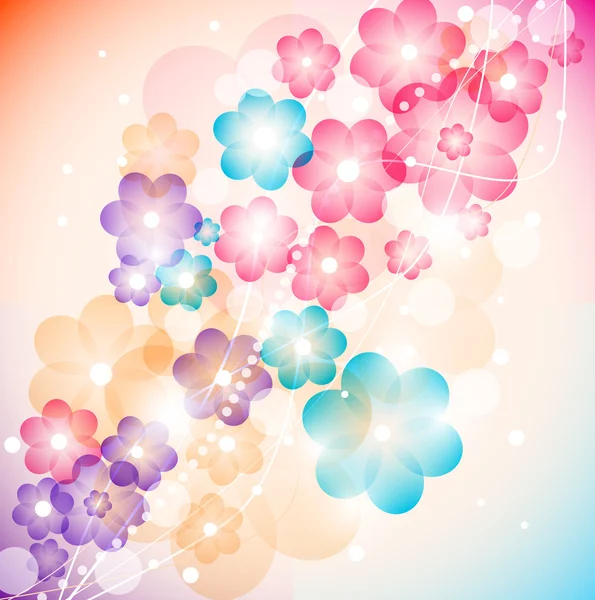 Hermoso fondo floral multicolor — Vector de stock