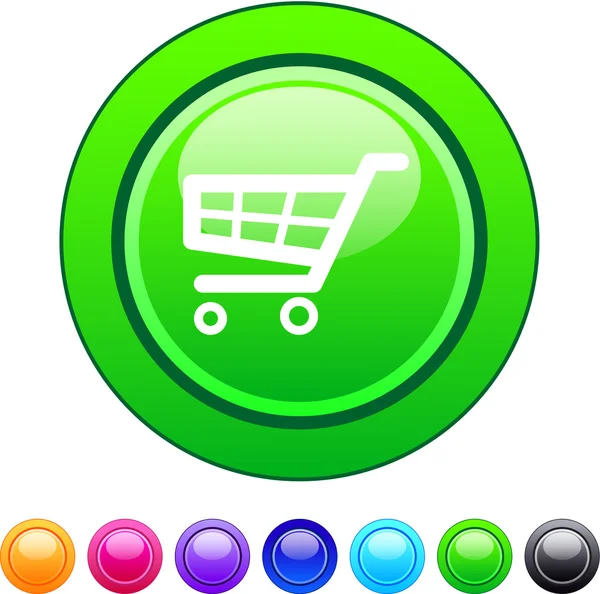 Shopping cart cirkel-knappen. — Stock vektor