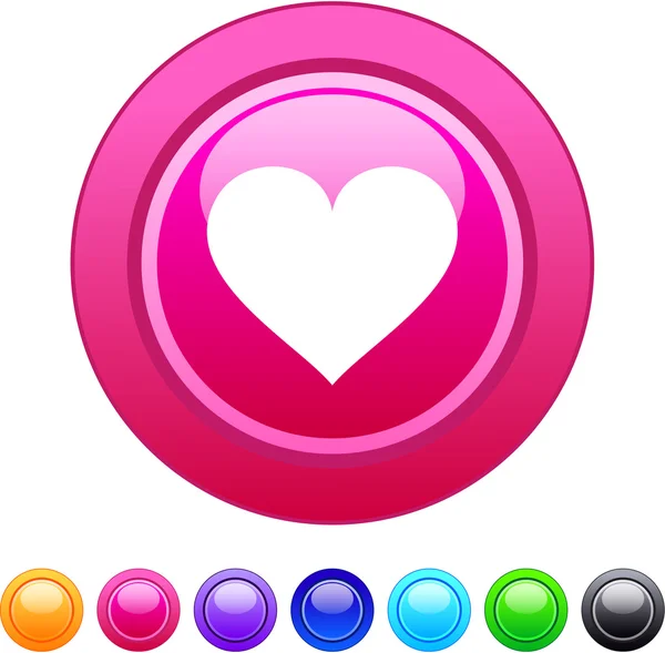 Heart circle button. — Stock Vector