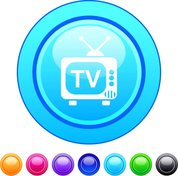 TV circle button. — Stock Vector