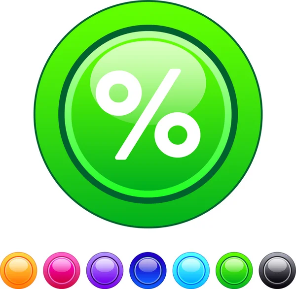 Botão de círculo percentual . — Vetor de Stock