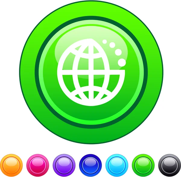 Botón círculo planeta . — Vector de stock