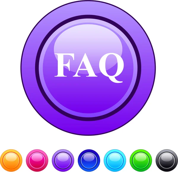 FAQ circle button. — Stock Vector