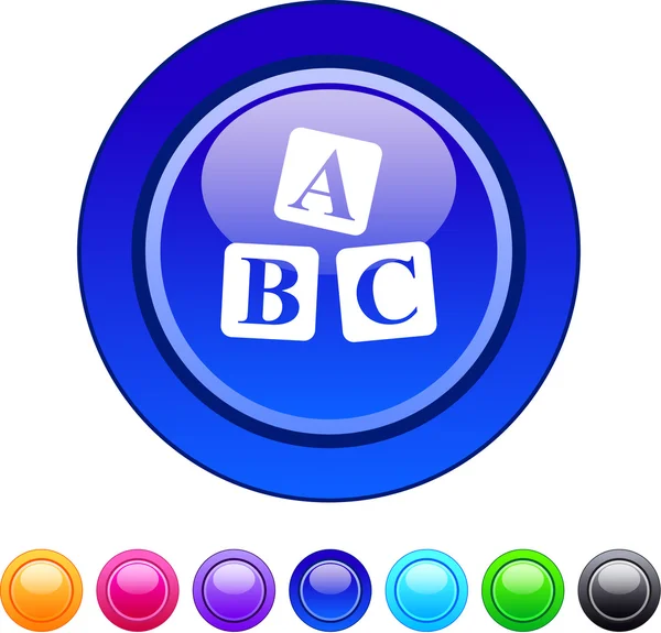 Abc 的多维数据集圆按钮. — 图库矢量图片