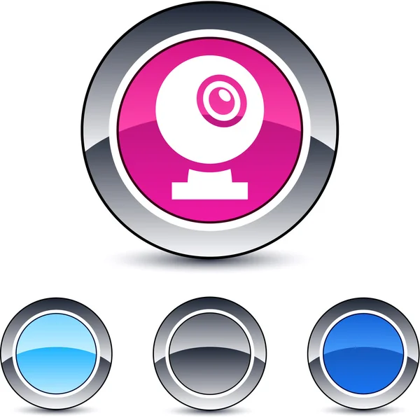 Webcam bouton rond . — Image vectorielle