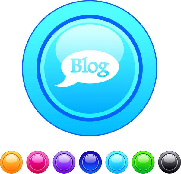 Botón círculo Blog . — Vector de stock