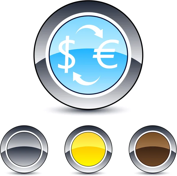 Money exchange round button. — Stock Vector