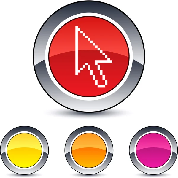 Pixel flecha botón redondo . — Archivo Imágenes Vectoriales