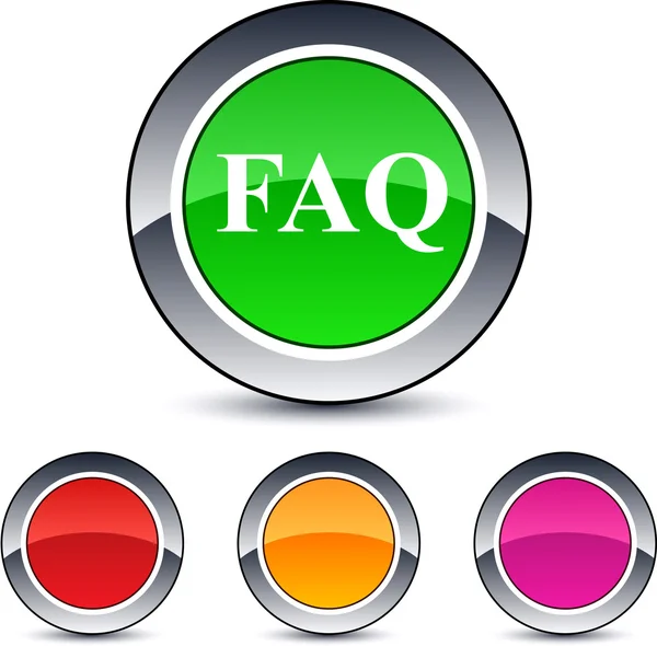 FAQ kulaté tlačítko. — Stockový vektor