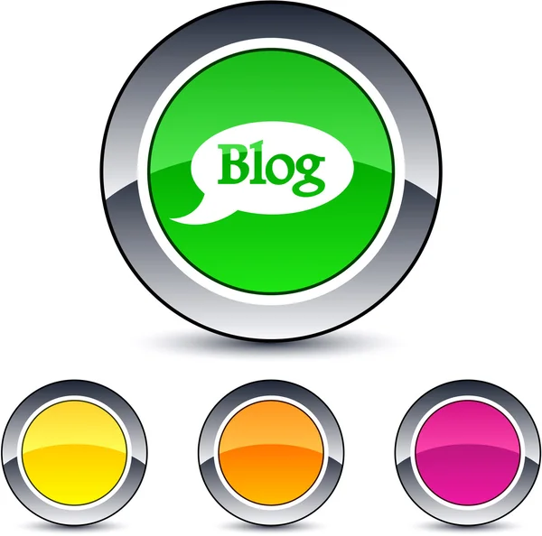 Blog botão redondo . — Vetor de Stock