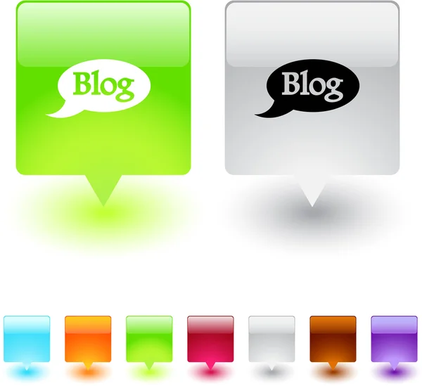 Blog bouton carré . — Image vectorielle