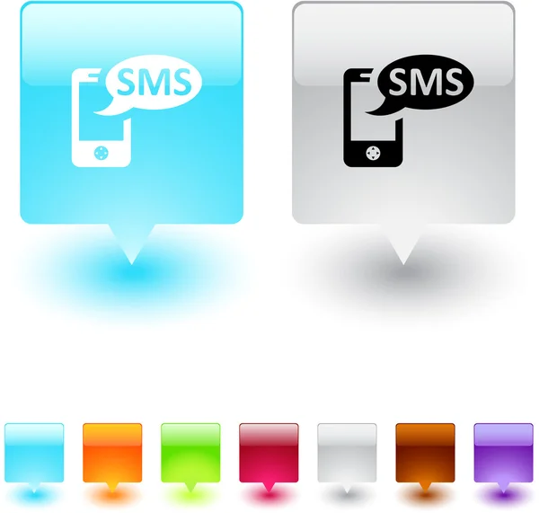 Квадратний кнопку SMS . — стоковий вектор
