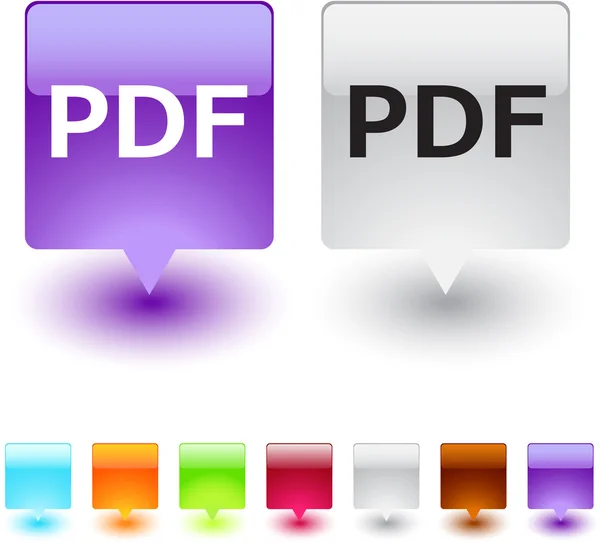 PDF square button. — Stock Vector