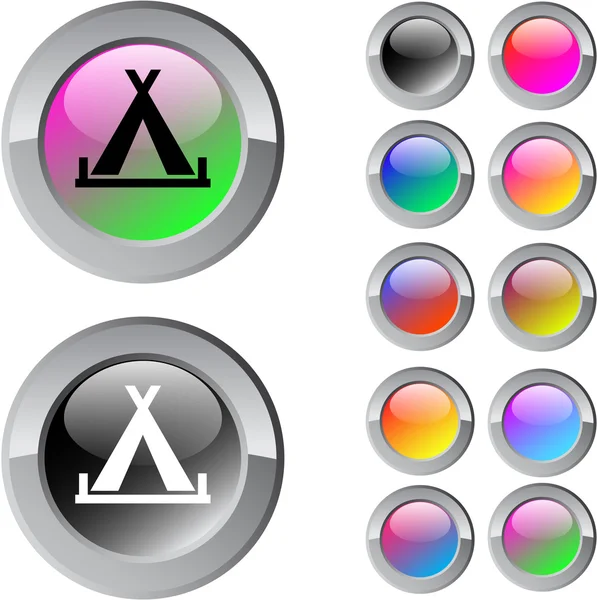 Tente bouton rond multicolore . — Image vectorielle