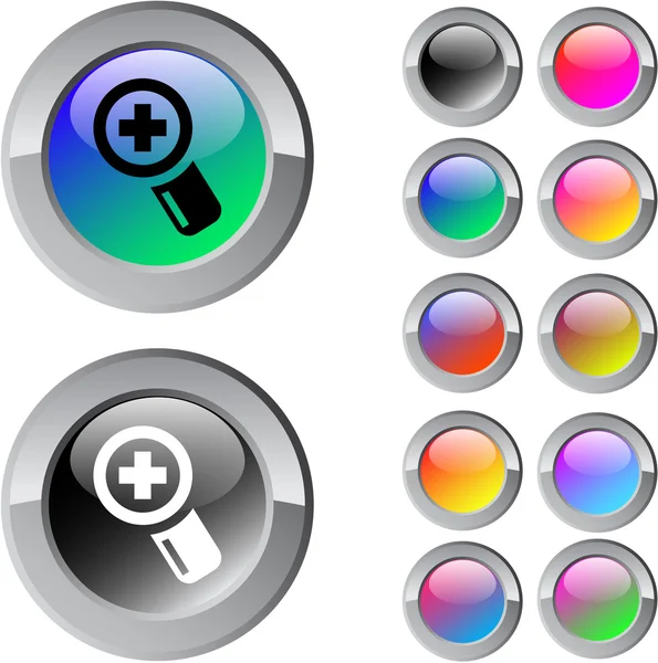 Dodać multicolor okrągły przycisk. — Wektor stockowy