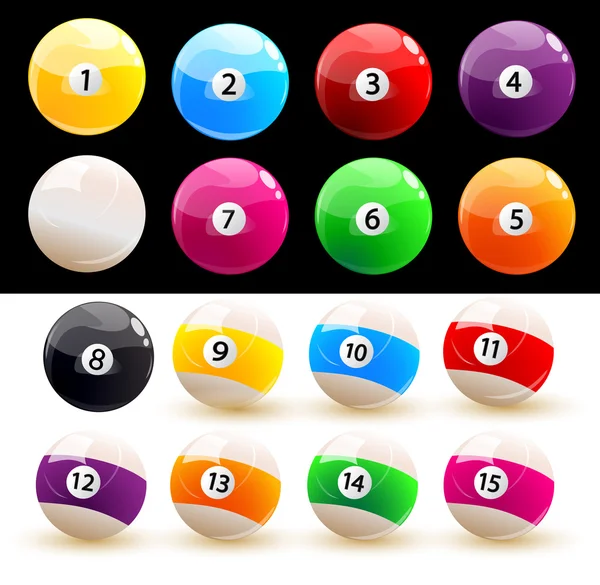 stock vector Set of colored balls billiard