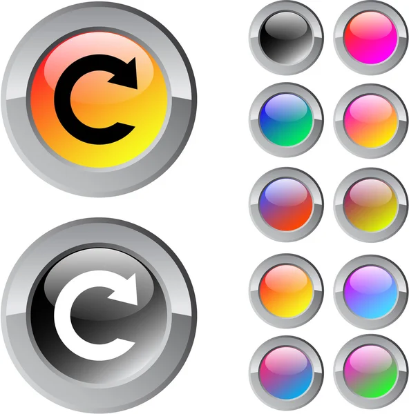 Recharger bouton rond multicolore . — Image vectorielle