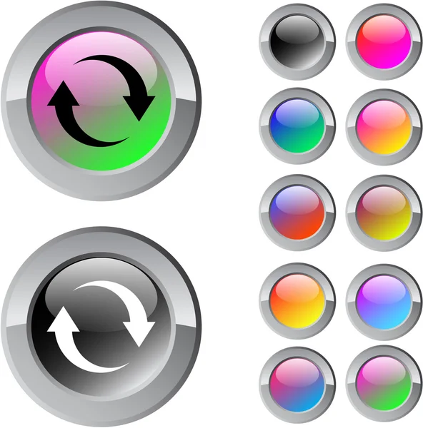 Atualize o botão redondo multicolor . —  Vetores de Stock